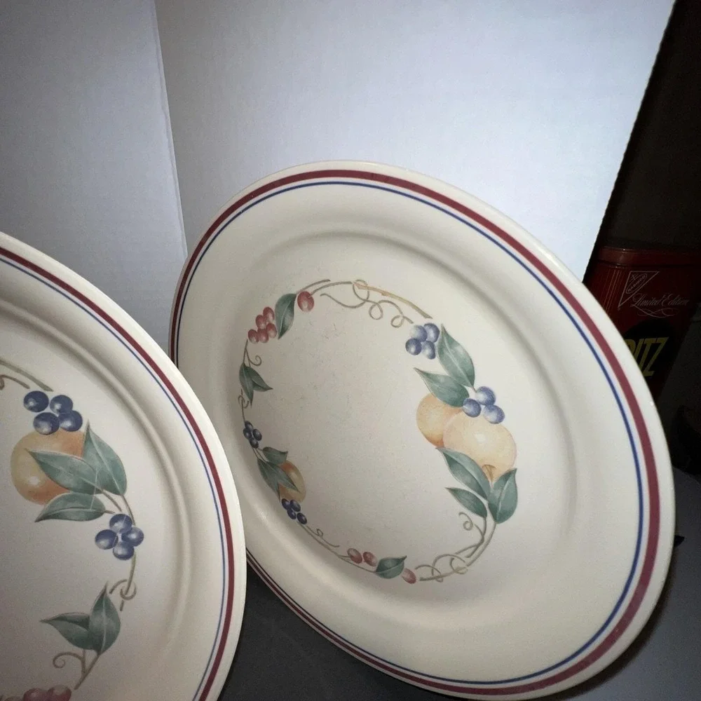Corelle‎ Corning Ware Set of Seven 7 ABUNDANCE Fruit Design Luncheon Plates